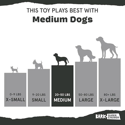 Barkbox Super Chewer Rad Herring Hard Core Toy with Rip Away Plush for Aggressive Chewers, Medium