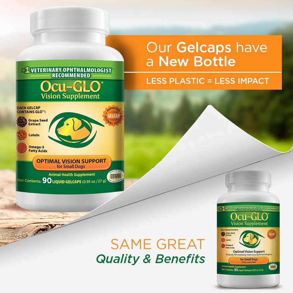Ocu-GLO Canine Vision Supplement for Small Dogs 10 lb and Under-90 Liquid Gel Caps