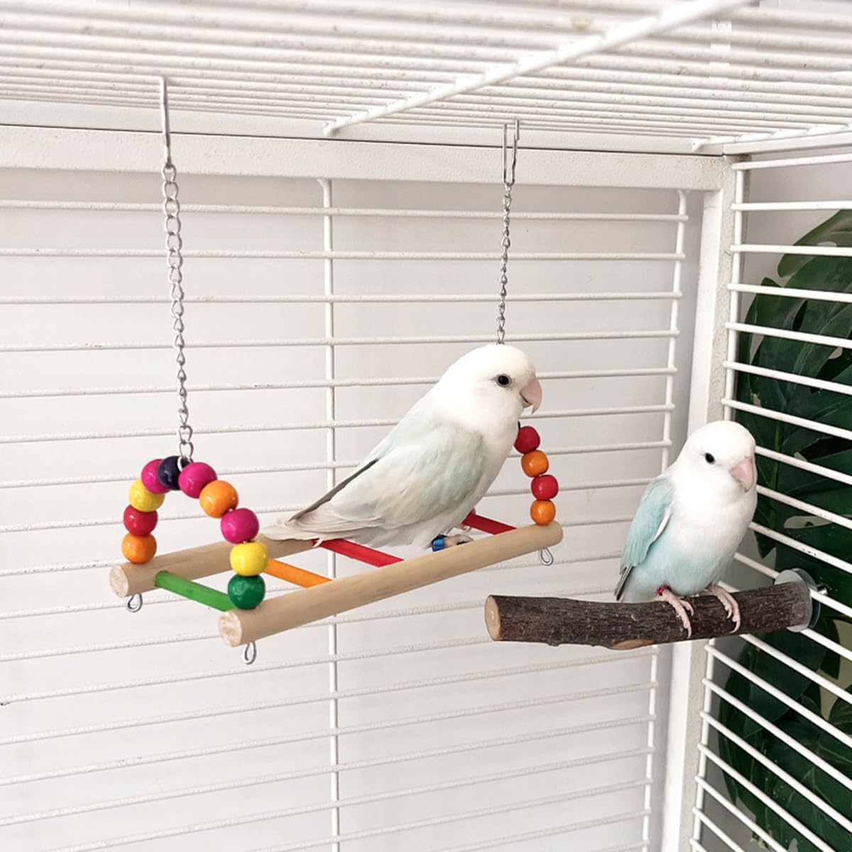 Bird Swing Conure Toys, Parrot Climbing Hammock for Parakeet, Lovebird, Budgie, Cockatiel, Conure, Small Birds