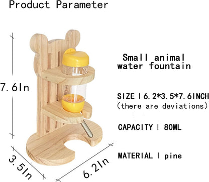 Hamiledyi Small Animal Water Bottle with Adjustable Stand & Hanging Hook, Leak-Proof Water Dispenser for Hamsters, Guinea Pigs, Gerbils, Rodent Cage Accessories(Style A)
