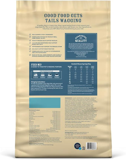 Amazon Brand - Wag Wholesome Grains Dry Dog Food with Salmon and Brown Rice, 30 lb Bag (Pack of 1)