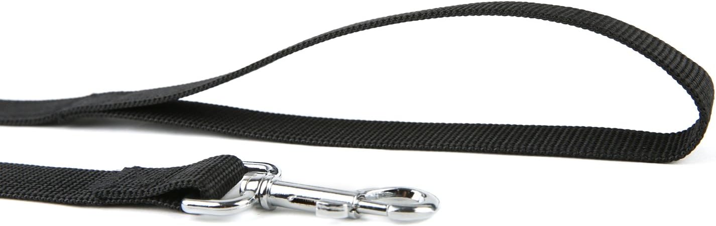 Nylon Dog Training Leash, Traction Rope, 4Ft /5 Foot /6 Feet Long, 5/8 inch 3/4 Inch 1 Inch Wide, for Small and Medium Dogs (5/8'' x 4 FT, Black)