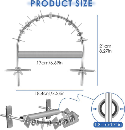 Bird Perch for Cage, Stainless Steel Parrot Perches with Metal Chew Toys, Bird Nail Trimming Cage Accessories for Cockatiels, Macaws, African Grey, Amazon Parrots