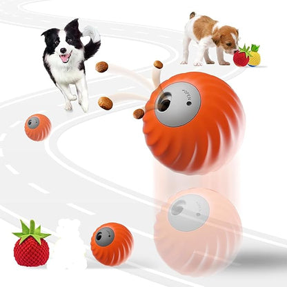 Zoomie Buddy 2.0 Interactive Dog Toys,Motion Activated Moving Dog Toy for Small/Medium Dogs,Enrichment Toys for Dogs, Dog Feeder Puzzle Toy, Dog Track Food Leaking Ball. (Orange)
