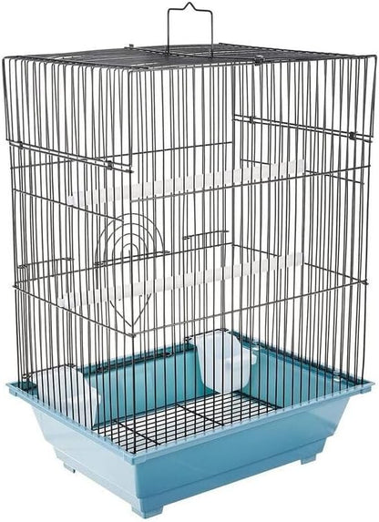Mediterranean Mastery Bird Cage with Elegant Mediterranean-Inspired Design, Spacious Interior, Durable Construction, and Stylish Blue/Slate