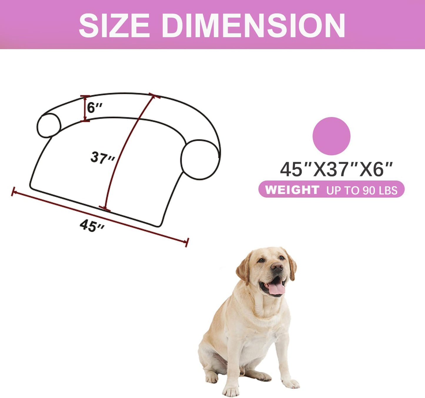 Tinaco Luxurious Calming Dogs/Cats Bed Mats, Dog Pad Washable Removable Couch Cover, Plush Long Fur Mat for Pets, Waterproof Lining, Perfect for Small, Medium and Large Dogs and Cats (Pink, 45"x37")