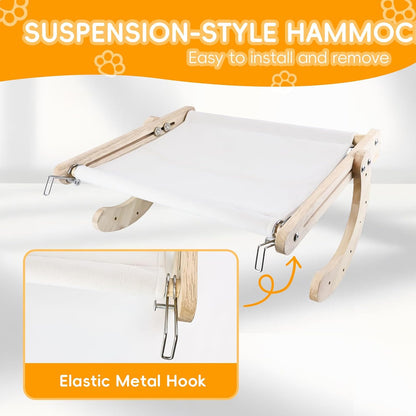 4-in-1, Cat Window Perch,cat Bed, Sturdy Oak Hammock,Suitable for Indoor Cats to Rest and Play. It can be Used as a Hammock, a Resting Area by The Window, a Cats Bed, a cat Rocking Toy