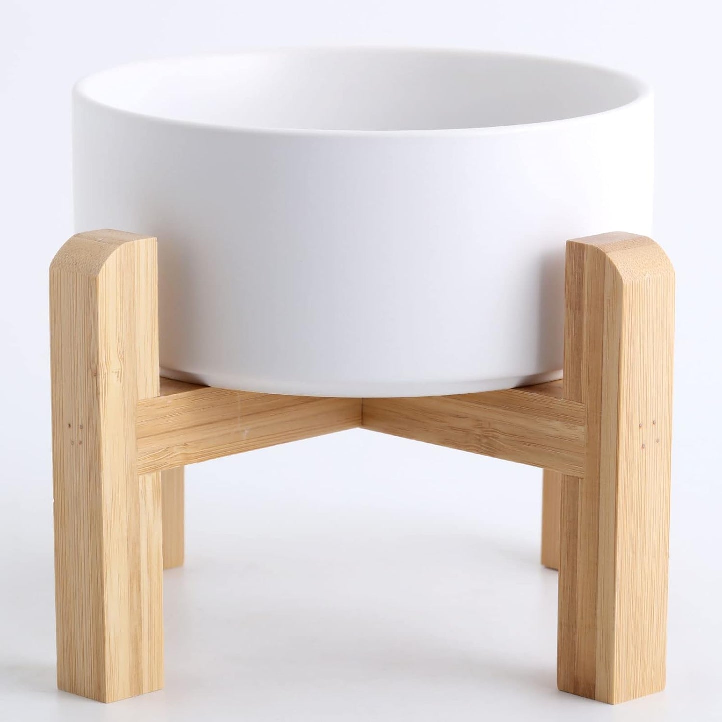 Petygooing White Elevated/Raised Ceramic Dog Bowl for Small Breeds, Dog Food Water Dish with Stand,Pet Feeding Bowl with Anti Slip Rubber for Cats and Small Dogs Puppy 13.5 OZ (5.1In / 1.7 Cups