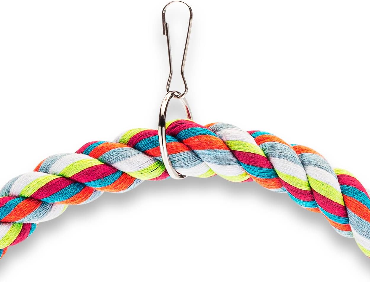 Spoiled Pet® Large Circle Cotton Bird Rope Swing Perch - Made with All Natural Materials - Safe to Climb and Chew - Great for African Grey Parrots, Cockatiels, Parakeets, and Cockatoos