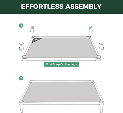 FXW TitanNest Chew-Proof Elevated Dog Bed, Raised Cot for Indoor/Outdoor/Camping Use, Durable & Waterproof Cooling Pet Bed for Extra Large Dogs, 56.0" L x 31.0" W x 7.3" H, Black