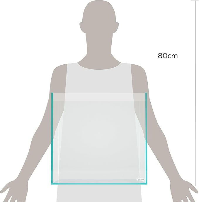 LANDEN 15.6 Gallon Cube Rimless Low Iron Aquarium Tank,15.7" L × 15.7" W × 15.7" H (40cm x 40cm x 40cm) 6mm Thickness with Nano Foam Leveling Mat Included