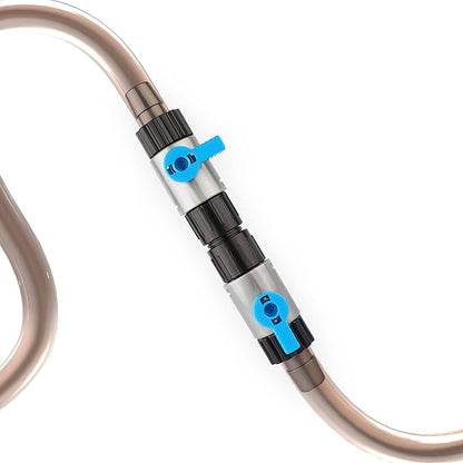 LANDEN Double Tab Connector for Aquarium, Canister Filter Hose Connector, Fish Tank Water Flow Control, Quick Release Valve-16/16