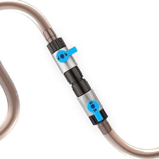 LANDEN Double Tab Connector for Aquarium, Canister Filter Hose Connector, Fish Tank Water Flow Control, Quick Release Valve-16/16