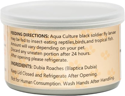 6 Pack Canned Dubia Roaches for Reptiles, Birds and Small Animals, Dubia Roaches, Healthy High Protein Treat, Reptile Food 7.2 Ounces Total
