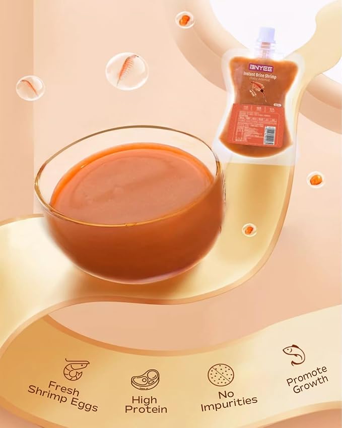 Instant Baby Brine Shrimp - Non-Living Fry/Larvae Fish Food, Also Suitable for Small Fish, Corals, Jellyfish, Seahorses, and Invertebrates