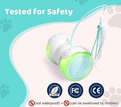 Remote Control Cat Toy with Auto Mode - Interactive Cat Toy Feather for Indoor, Moving Cats Catnip Toys & LED to Keep Bored Cats Active & Entertained