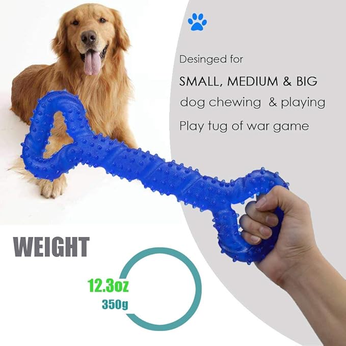 Durable Dog Chew Toys 13 Inch Bone Shape Extra Large Dog Toys with Convex Design Strong Tug Toy for Aggressive Chewers Medium and Large Dogs Tooth Cleaning