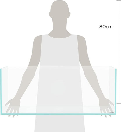 LANEDN 90S 39 Gallon Shallow Tank Rimless Low Iron Tank 35.4" L × 19.7" W × 14.2" H (90cm x 50cm x 36cm); 10mm Thickness Aquascape Fish Tank, Black Leveling Mat Included