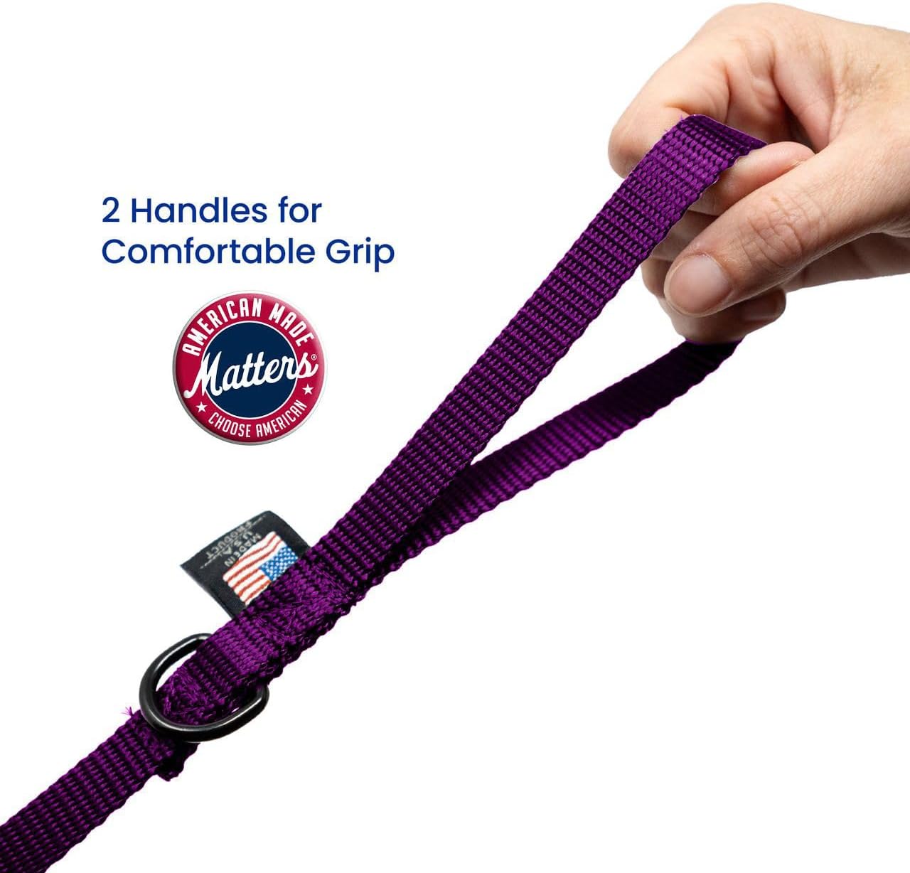 Dog Leash for Teacup Toy Minature and Small Dogs Primary & Traffic Handle The Bulk Multiple Sizes & Colors 5/8” Width Nylon Proudly Made in The USA (Purple, 6 Foot)
