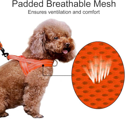 Plutus Pet No Pull Dog Harness with Breathable Mesh Padded, Adjustable Reflective Escape Proof Dog Harness, Quick Fit Dog Vest Harness for Small Medium Large Dogs(L, Orange)