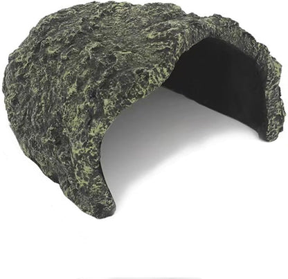 Large Rock Cave Hideout for Reptiles & Amphibians - Ideal for Bearded Dragons, Turtles, Snakes, Lizards, Geckos, Tortoises & Small Pets - Terrarium & Aquarium Decor, Safe Reptile Habitat