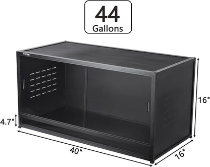 Stackable PVC Reptile Enclosures 44 Gallon ToxiRium Large Reptile 40''x16''x16 Space efficient Tank for Bearded Dragon Lizard Snake,Wide Breeding Vivarium with Sliding Glass Doors Lock-with spacers
