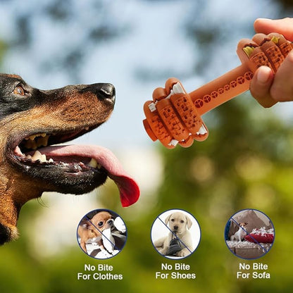 Dog Chew Toys for Aggressive Chewers,Food Grade Non-Toxic Dental Pet Toy,Tough Durable Indestructible Dog Toys for XSmall Dogs.Orange（5IB-8IB）