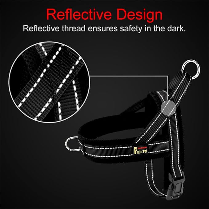 Plutus Pet No Pull Dog Harness with Breathable Mesh Padded, Adjustable Reflective Escape Proof Dog Harness, Quick Fit Dog Vest Harness for Small Medium Large Dogs(XS, Black)