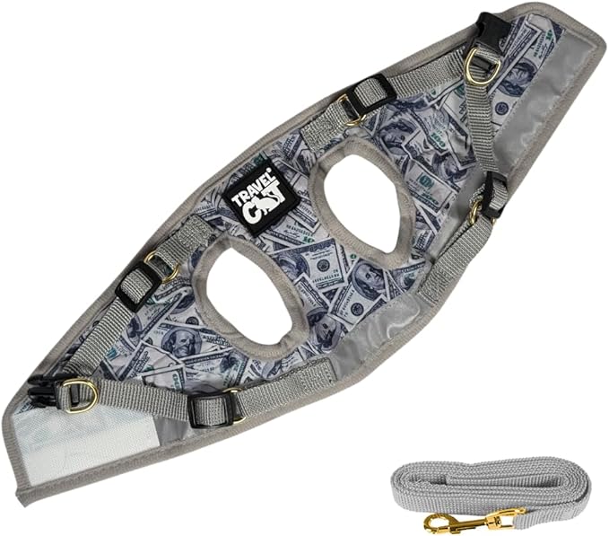 Travel Cat Harness and Leash Set - Adjustable Fit Mesh Cat Harness and Reflective Strap - Comfort Walking Vest for Kitten for Outdoor Walking, Hiking (Medium, Cashcat)