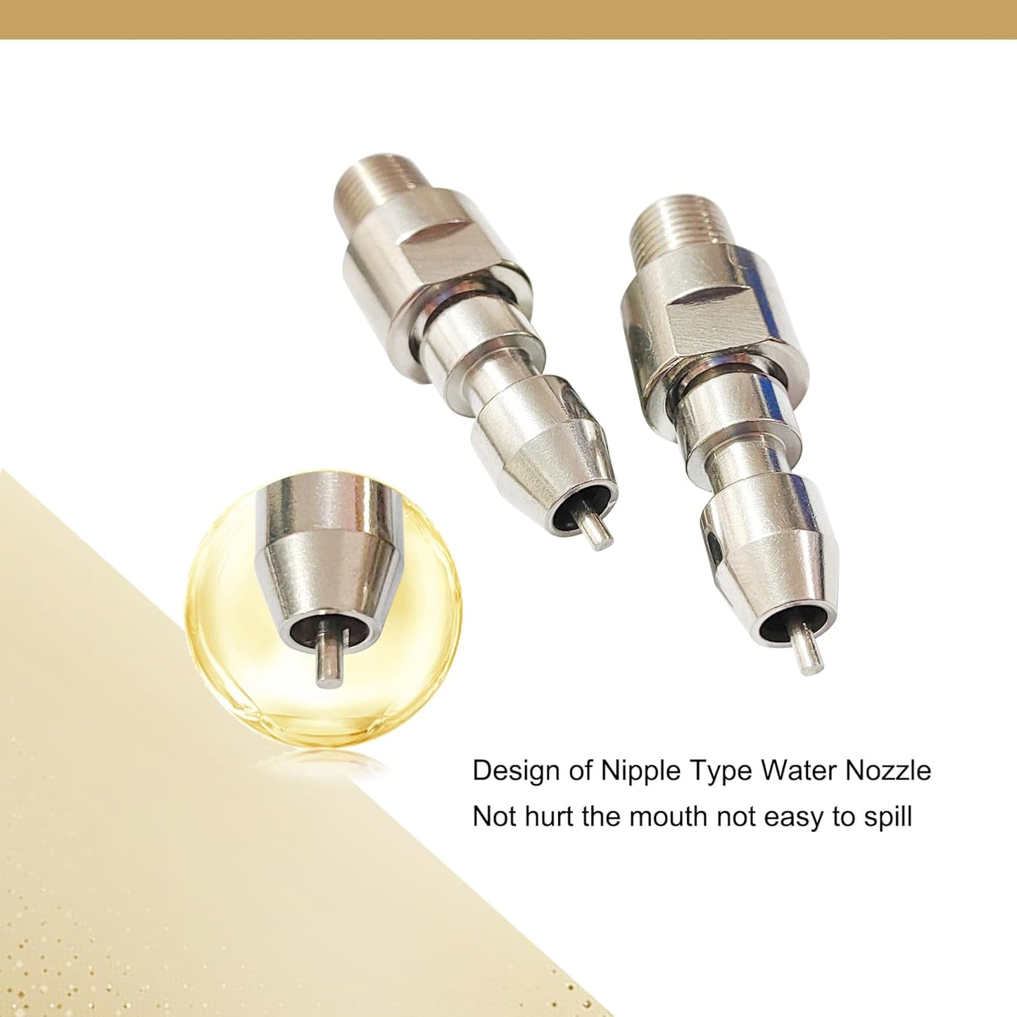 Stainless Steel Rabbit Water Nipples Feeder Automatic Watering System Kit for Guinea Pigs Ferrets and Other Rodent Small Animals (6PCS)