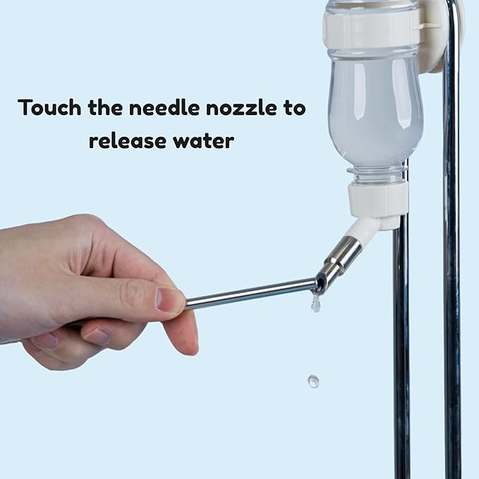 Leak-Proof Small Animal Water Bottle for Chinchillas, Birds, Hamsters, Guinea Pigs, Rabbits and Other Small Pets. (White, 8.12oz)