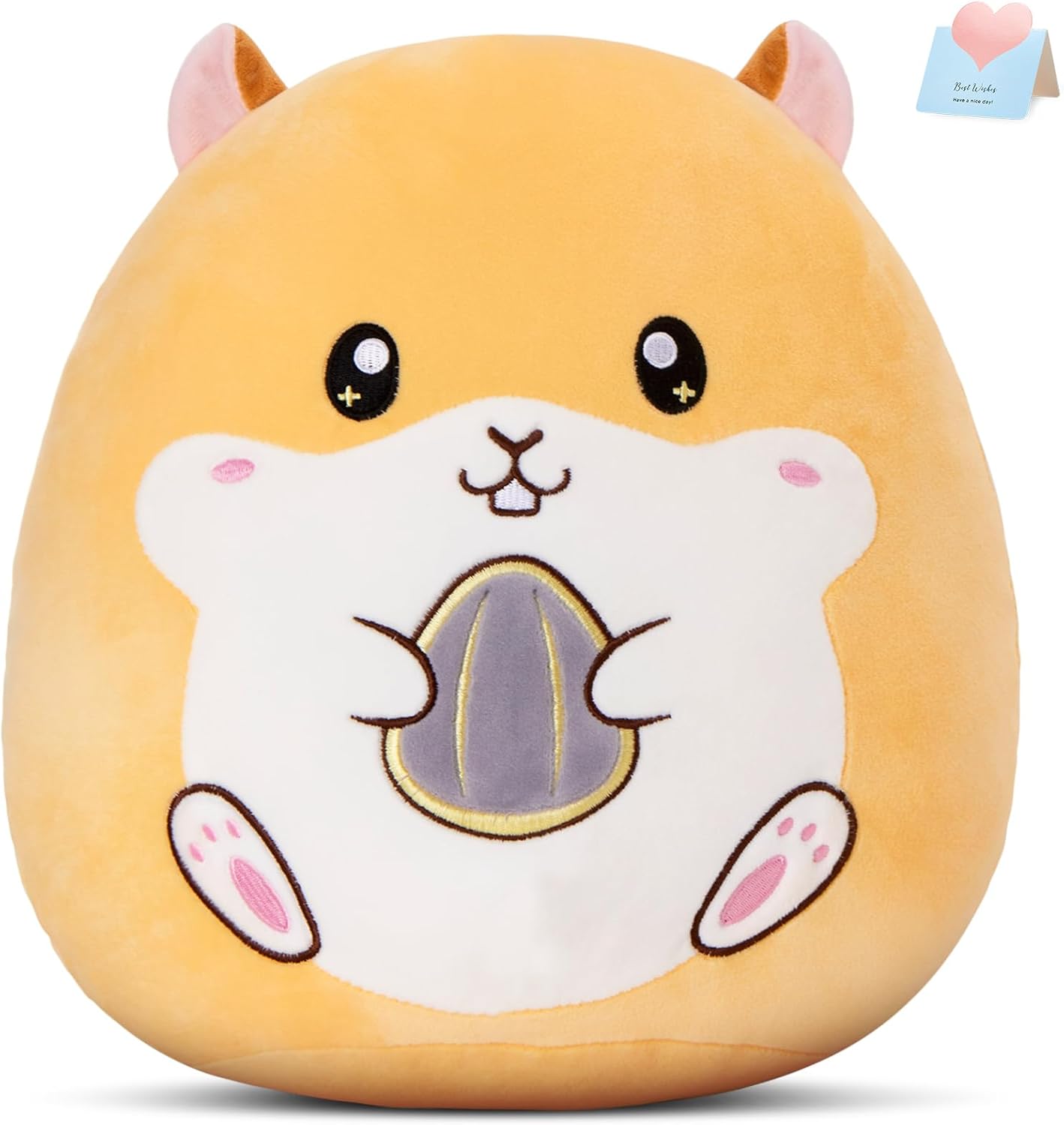 12" Hamster Plush Pillow Stuffed Animal Cute Hamster Plush Toy, Super Soft Cartoon Hugging Toy Gifts for Bedding, Kids Sleeping Kawaii Pillow