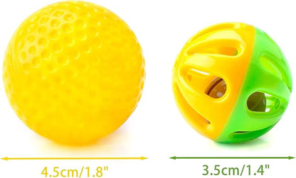 CHIWAVA 36 Pack Plastic Noisy Cat Toy Balls with Bell Kitten Chases Toy 8 Type Assorted Color Size