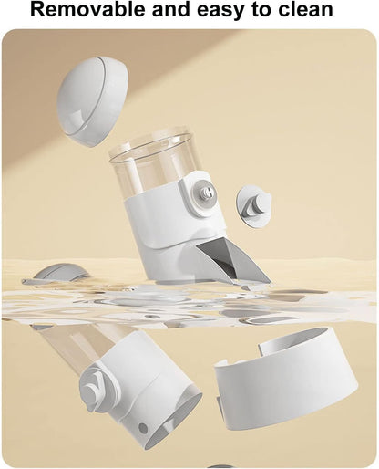 Pet Dog Cat Hanging Automatic Feeders Drinking Bowls, Auto Gravity Rabbits Feeder Water Set, Cage Pet Feeding Bowls Dispenser for Cats Dogs Puppy, Rabbit Hamsters Chinchilla Hedgehog (White-Food)