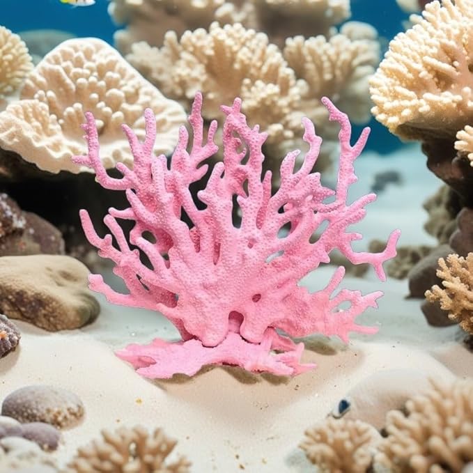 Fish Tank Decorations,Aquarium Corals Decoration, Aquarium Ornaments, Fish Tank Coral, Aquarium Corals Decoration, Fish Decorations for Aquarium (Pink, Medium)