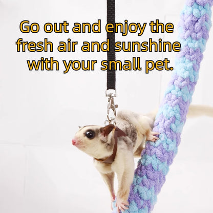 MANON ROSA Sugar Glider Harness & Leash Set - Escape-Proof 3-Piece Adjustable Vest for Squirrels Rats Mice Mouse & Small Animals - Hamster Gerbil Walking Gear, Pet Toy Accessories, Red