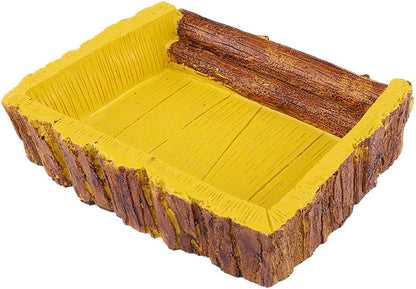 Food/Water Dish for Reptiles, Amphibians and Other Little Critters Water/Food Bowl, Made from Premium Resin (Yellow Bowl (Big))