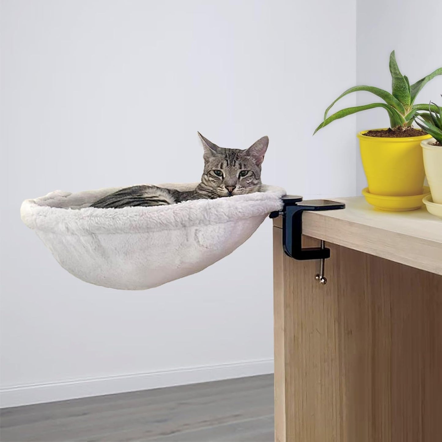 Durable Ergonomic cat Desk Bed for Remote Workers, Gamers, and Office Staff – Quality Sturdy Desk Cat Bed, Comfortable and Original cat Bed for Desk use, Simple to use, Supports up to 50 lbs.