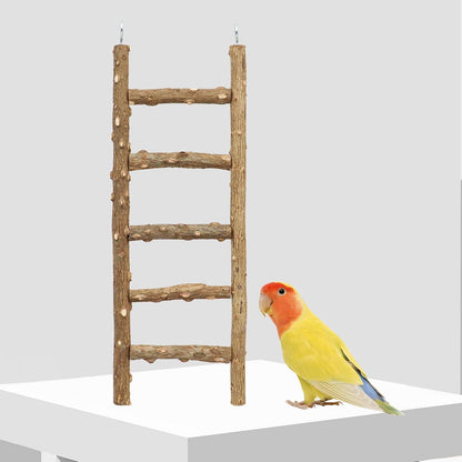 Natural Pepper Wood Parrot Ladder, 5-Step Bird Climbing Toys, Suitable for Parrots, Parakeets, Cockatiels