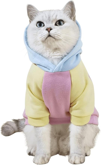 QWINEE Basic Dog Hoodie Sweatshirt Puppy Sweater Warm Cat Costumes Pet Clothes for Chihuahua Puppy Kitten Small Medium Dogs Pink Large