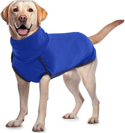 ROZKITCH Turtlenck Dog Pajamas for Medium Dogs, Pet Windproof Warm Cold Weather Jacket Vest Cozy Jumpsuit Apparel Outfit Clothes for Walking Hiking Travel Sleep Blue M