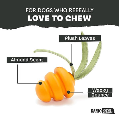 Barkbox Super Chewer Tough Dog Chew Toys for Aggressive Chewers, Treat Dispensing (Carrot - Small)