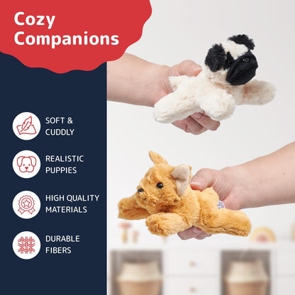 PREXTEX Stuffed Puppies - Set of 4 Cute Dog Toy Stuffed Animals for Girls and Boys - 6 Inch Small Plushies - Plush Dogs Stuff Animals for Puppy Party Favors - Small Stuffed Animals Puppy Toys for Kids