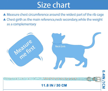 2 Pack Cat Collar Rhinestone Bling Cute Cat Collars Accessories for Pet Collars Adjustable Ideal for Girl Cats Male Cats(Silvery Gold)