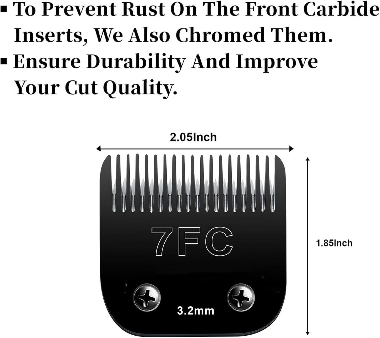 BESTBOMG Detachable Pet Dog Grooming Clipper Blades, Size 7FC/5FC/4FC, Made of Carbon-Infused Steel Blade and Stainless Steel Blade, Compatible with Most Andis,Oster A5/A6,Wahl KM Series, 5 Count.