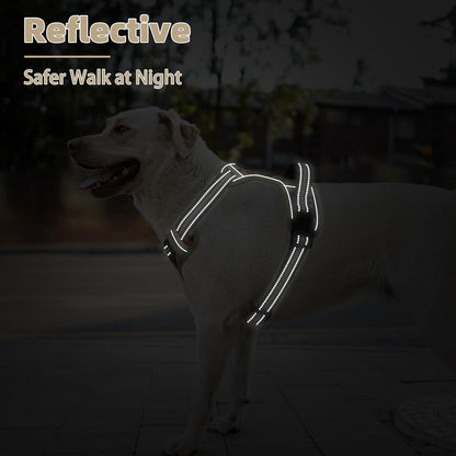 PUPTECK No Pull Tactical Dog Harness Medium Sized, Adjustable Reflective Dog Harness with Handle Easy Control, Comfortable Soft Padded Pet Vest Harness for Medium Dogs, Camouflage M