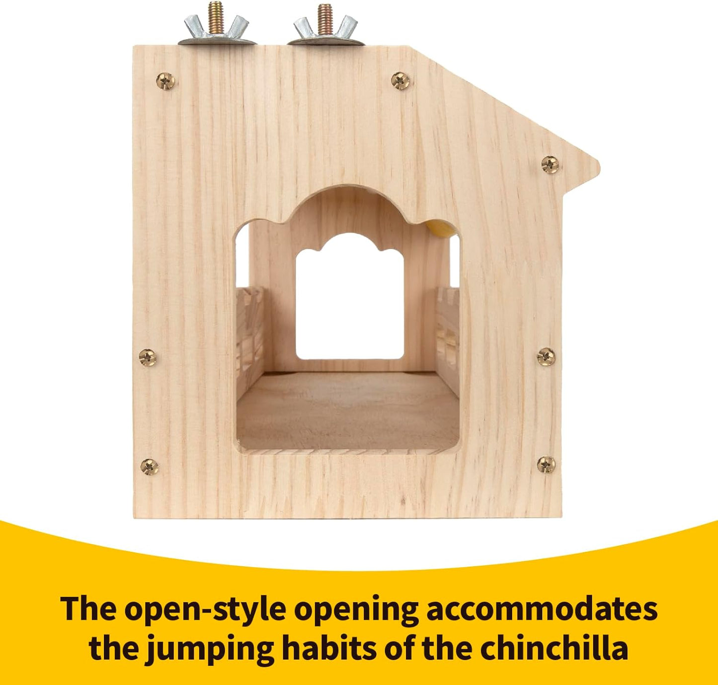 Chinchilla Bridge Wooden,Small Animals Wooden Bridge and Platform,Chinchilla Habitat Toys for Squirrel Hamster Ferret Guinea Pig Sturdy Easy to Clean