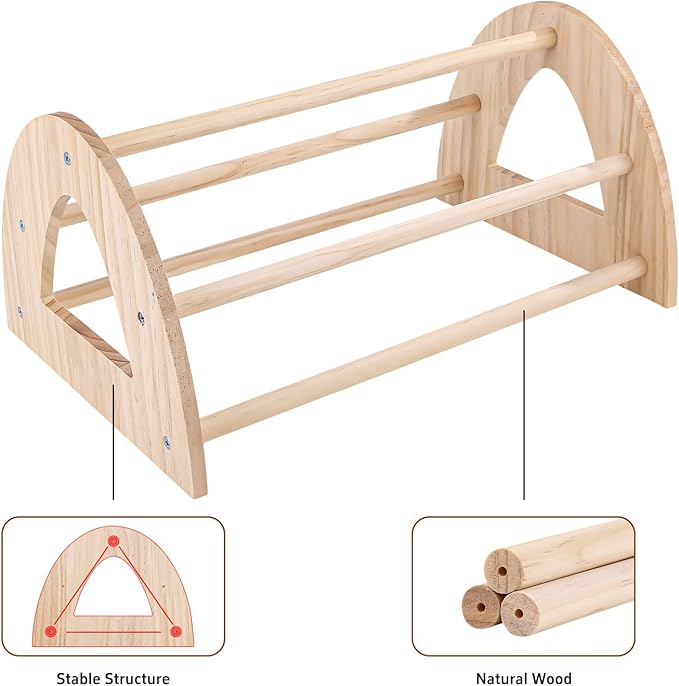 Large Wooden Chicken Perch, Chick Roosting Perch Wood Stand for Brooder, Chicken Toys for Coop and Brooder Chick Roosting Bar, Training Perch Toys for Large Bird