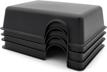 Reptile Hide Box Snake Hide Feel Secure and Safe, Gecko Hide (Black, Large 4 pcs)