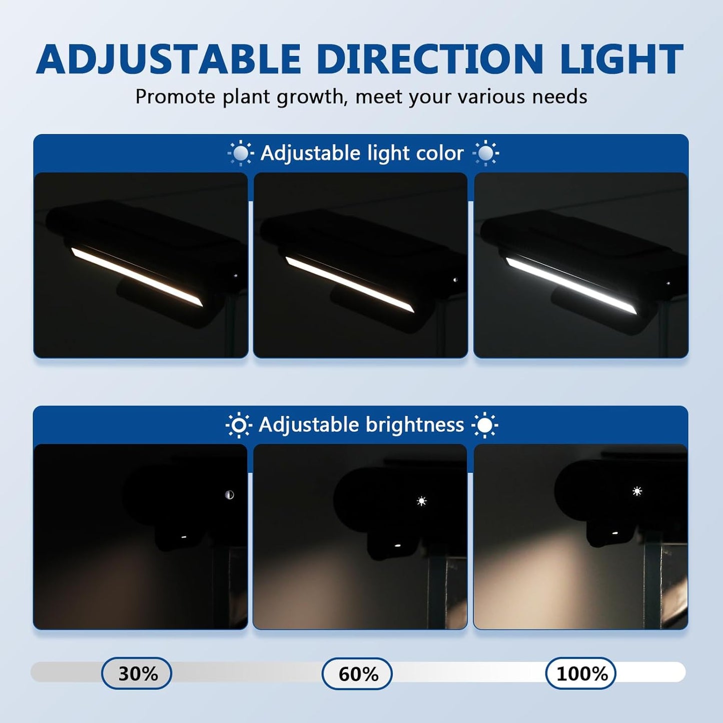 BAOSHISHAN Aquarium Chiller Fan, Powerful Fish Tank Cooler with Light, Adjustable Wind Speed & Brightness, Super Quite Fan for Axolotl Coral Fish Tank